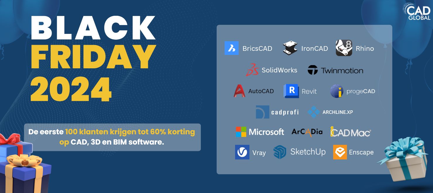 Black Friday 2024 Nederland CAD, 3D en BIM software.